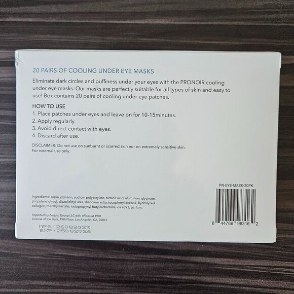 ProNoir Cooling Under Eye Masks 20 Pairs - Picture 6 of 8